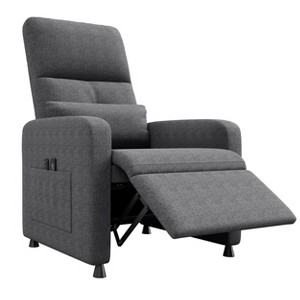 Power Recliner Chair, Adjustable Linen Electric Recliner with USB Port, Tall Back, Padded Seat & Side Pockets - 1 of 4