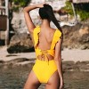 Women's Ruffled Lace Up One Piece Swimsuits - Cupshe - 3 of 3