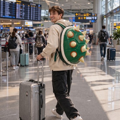 Super Mario Bros Bowser Adult Green Turtle Shell Backpack — фото 6