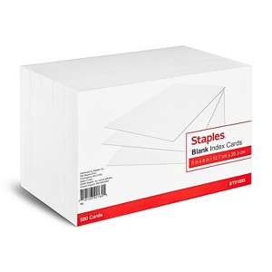 Staples 5" x 8" Unruled Index Cards 500/Pack (51005) 233460 - 1 of 4