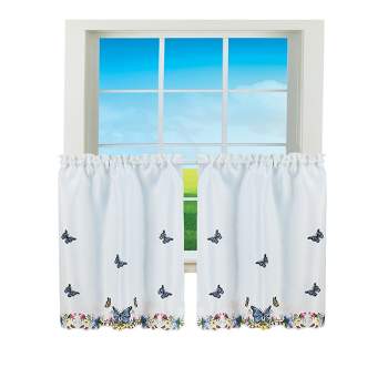 Collections Etc Embroidered Butterfly Curtains