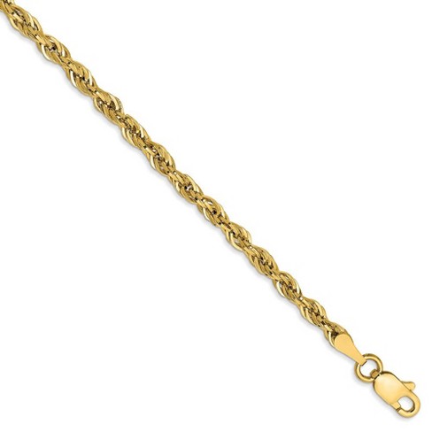 Black Bow Jewelry 2.8mm Rope Chain Bracelet in 14k Yellow Gold, 7 Inch - image 1 of 4