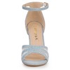 Allegra K Women's Glitter Mesh Stiletto Heel Ankle Buckle Strap Sandals - 2 of 4