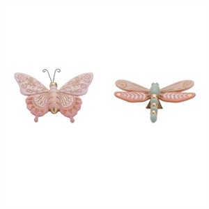 Floral Etched Butterfly and Dragonly Shelf Sitter (Set of 4) - 1 of 4