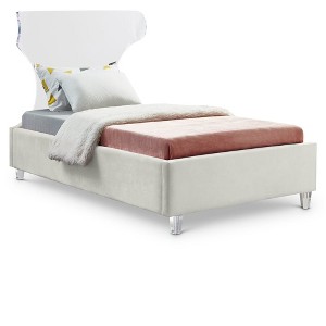 Meridian Furniture,Ghost Velvet Bed - 1 of 4