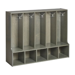 ECR4Kids Streamline 5-Section Toddler Coat Locker with Bench - 1 of 4