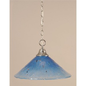 Toltec Lighting Any 1 - Light Pendant in  Chrome with 16" Teal Crystal Shade - 1 of 1
