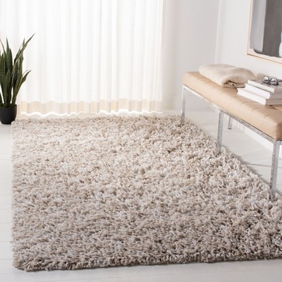 Beige/Ivory 3' x 5' Handmade Reversible Shag Area Rug