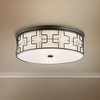 Minka Lavery Modern Ceiling Light Flush Mount Fixture 20" Dark Gray Frosted White Glass Drum Shade for Bedroom Kitchen Living Room - 2 of 3