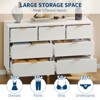 7 Drawer Dresser, 47.2" Wide Modern White Dresser for Bedroom, Wooden Chest of Drawer with Gold Metal Legs and Handles - 3 of 4