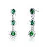 Guili Linear Drop Earrings in Sterling Silver with Green, Blue & Clear CZ – Delicate Dangles Inspired by Nature’s Grace and Flowing Sparkle - 3 of 3