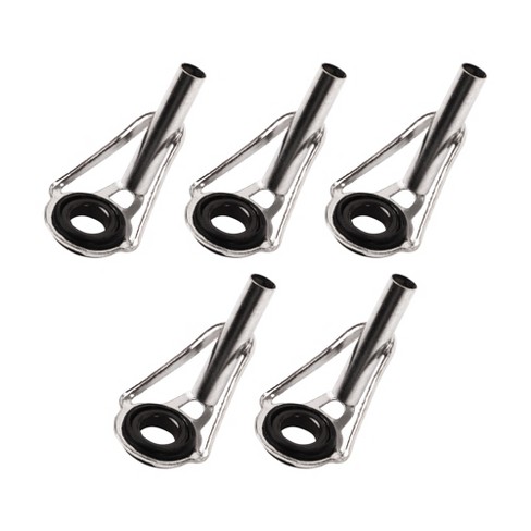 Unique Bargains Metal Fishing Rod Tip Guide Rings Replacement Silver Tone  Black 0.118 Dia 5 Pcs