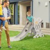 Infurnic Baby Activity Gyms, Indoor Toddler Slide with Safety Escalator, Toy Playset for Kids, Gray, 61.75"*18.25"*31.5" - 2 of 4