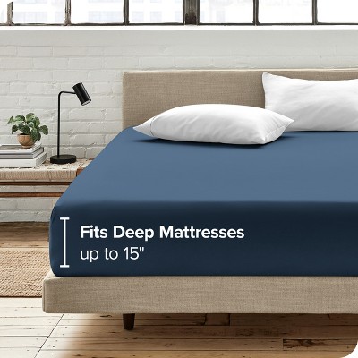 Twin XL Deep Pocket Organic Cotton Fitted Sheet in Bering Sea