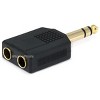 Monoprice 1/4in (6.35mm) TRS Stereo Plug to 2x 1/4in (6.35mm) TRS Stereo Jack Splitter Adapter, Gold Plated - 2 of 2