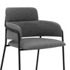 26" Oshen Counter Height Barstool with Faux Leather and Metal Finish Black/Gray - Armen Living - 4 of 4