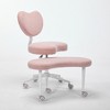 CIPACHO Pink Meditation Cross Legged Chair with Wheels - ADHD Desk Chair with Lumbar Support & Adjustable Stool - 2 of 4