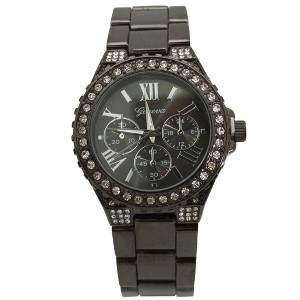 Gunmetal Metal and Rhinestiones Women Watch - 1 of 4