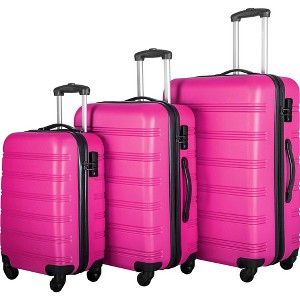 3 Piece Luggage Set With Spinner Wheel 3-digit Combination TSA Lock ABS Lightweight Suitcase For Business Travel 3 Sizes 20" 24" 28" - 1 of 4