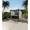 TROPOW  Outdoor Aluminum Pergola, Heavy-Duty Woodgrain Patio Pergola with Retractable Canopy Sun Shade & Side Mesh Curtain, Metal Gazebo - 3 of 4