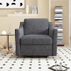 Okak Accent Chairs for Bedroom, 360 Degree Swivel Armchair Cotton Linen Skin-friendly Fabric Ergonomic Design Brass Nail Decorative Armchair - 2 of 4