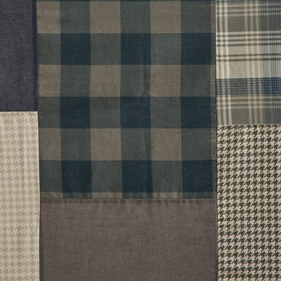 Winter Hills Tan Cotton Plaid Shower Curtain