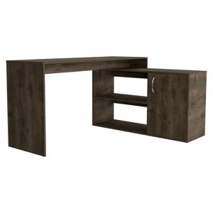 NicBex 2-Shelf L-Shaped Office Desk with Drawer Corner Space-Saving Desk for Home Office/Study - 1 of 4