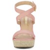 Allegra K Women's Back to College Slingback Crisscross Espadrille Wedges Heel Sandals - 2 of 4