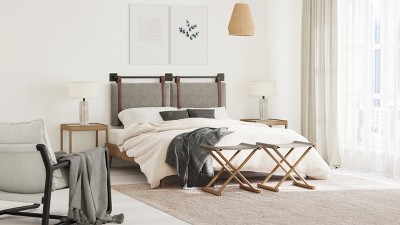 Harlow King Brown Faux Leather Wall Mount Headboard