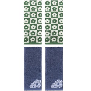REGALWOVEN 4 Pcs Cotton Soft Absorbent Decorative Bathroom Hand Towel - 1 of 4