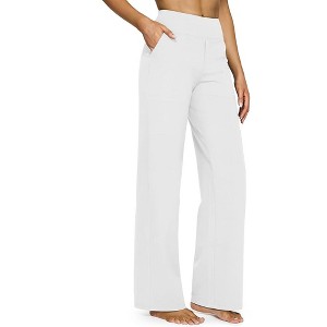 BABYYER Women's Yoga Pants, High-Waist Straight-Leg Work Pants, Wide Leg Casual Sweatpants with Pockets, Breathable and Elastic - 1 of 4