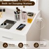 Vanity Desk with Mirror and Lights, Makeup Vanity with Power Outlet & Cushioned Stool - 4 of 4
