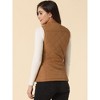 Allegra K Women's Stand Collar Lightweight Gilet Quilted Zip Vest - 4 of 4