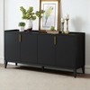 Modern Wooden Sideboard Cabinet with 4 Doors, Adjustable Shelves & Textured Aluminum Handles, Storage Buffet for Kitchen, Dining Room, Living Room - 2 of 4