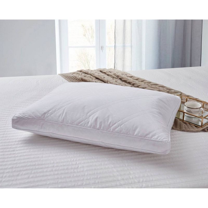 Cotton Quilted White Goose Feather and Down Pillow 2pk White - Blue Ridge Home Fashions, 3 of 8