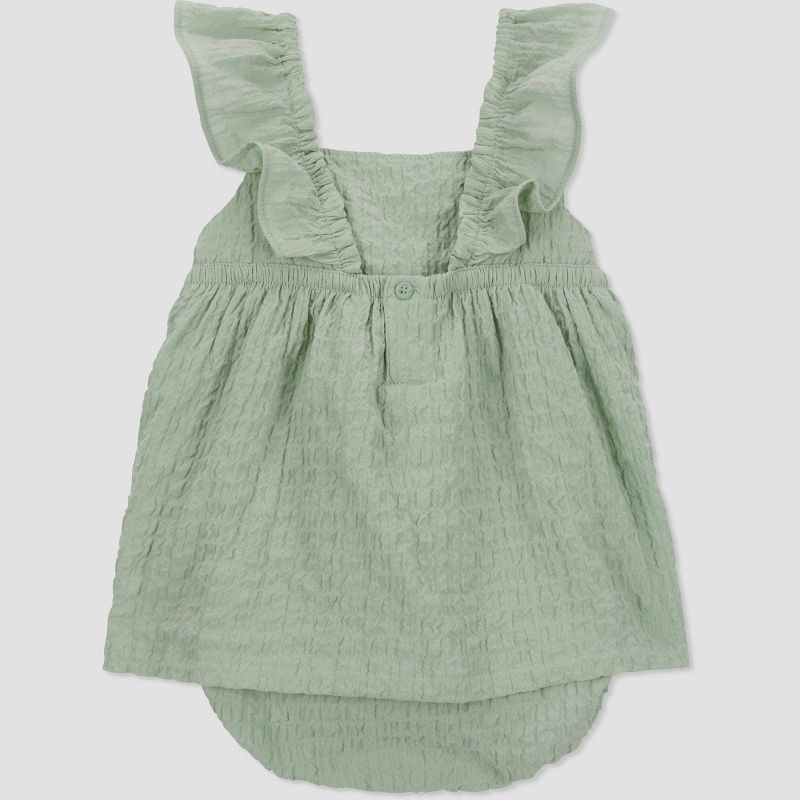 Carter's Just One You® Baby Girls' Textured Sunsuit - Green, 3 of 5