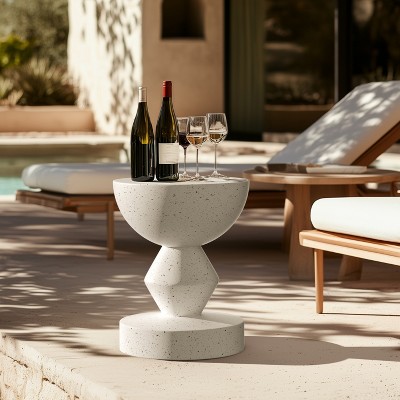 Modern Decorative Garden Stool Heavy Duty Patio Terrazzo Side Table Plant Table