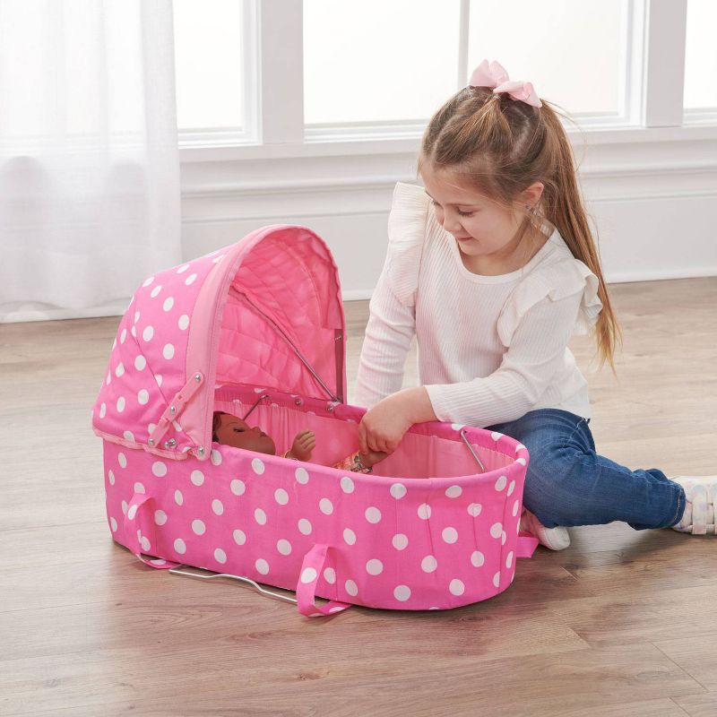 Badger Basket 3-in-1 Doll Carrier/Stroller - Pink & White Polka Dots, 5 of 12