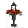 Nearly Natural 33-in Holiday Christmas Berries and Poinsettia with Large Lantern and Included LED Candle Set in a Decorative Urn Porch Decor - 2 of 4