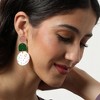 SOHI Women's Green Block Drop Earrings - 3 of 3