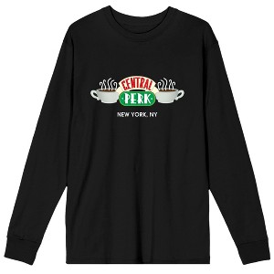 Friends TV Sitcom Series Central Perk Logo Men's Black Long Sleeve Tee - 1 of 2