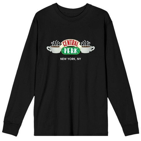 Friends TV Sitcom Series Central Perk Logo Men's Black Long Sleeve Tee - image 1 of 2