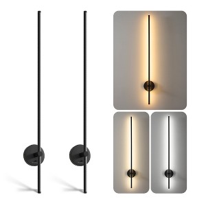 POWLIG LED Dimmable Aluminum Wall Sconce with 350 Degree Rotation (Set of 2) - 1 of 4