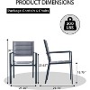 Garvee Aluminum Stackable Patio Dining Chairs Set of 4, Stacking Outdoor Dining Chairs for All Weather with Textilene Farbic for Outdoor Dark Grey - 3 of 4