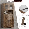 Coucheta 67'' Tall  Freestanding Bathroom Storage Cabinet with 4 Doors and Adjustable Shelves for Living Room, Dining Room - 3 of 4