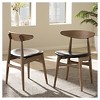 Set of 2 Edna Mid-Century Modern Dining Chairs: Black Faux Leather & Oak - Baxton Studio - 4 of 4