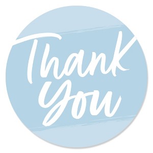 Big Dot of Happiness Dusty Blue Elegantly Simple - Guest Party Favors Circle Sticker Labels - 24 Count - 1 of 4