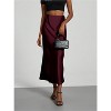 Women's Satin Maxi Skirt - High Waist A-Line Long Skirt for Elegant Office Wear Red Violet - 4 of 4
