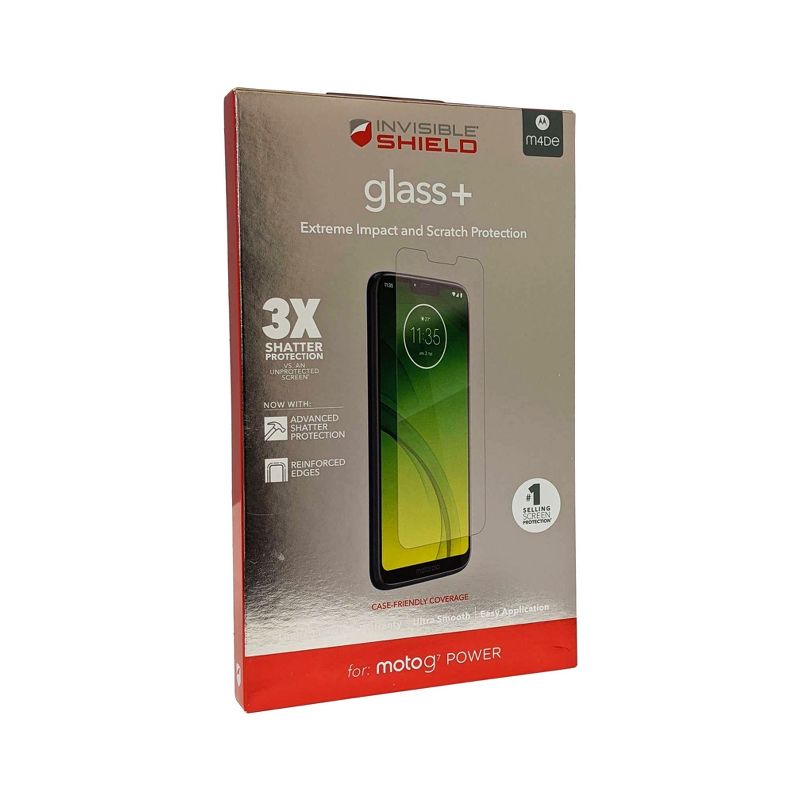 ZAGG for moto g7 power InvisibleShield Tempered Glass+ Screen Protector - Clear, 1 of 5