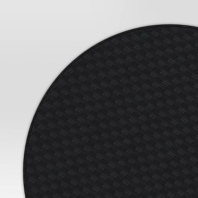 2pk Textured Faux Leather Charger Black - Threshold™